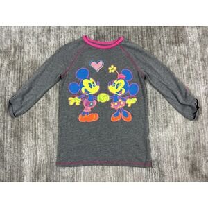 Disney Parks Mickey Minnie Shirt‎ Youth Extra Large Gray Tab Sleeve